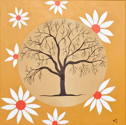 Daisy Series in Mustard — 50×50cm, 20×20" Print only